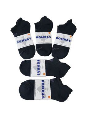 Bombas ankle socks tech ankle 5 pairs women/men sz large honeycomb cushion black